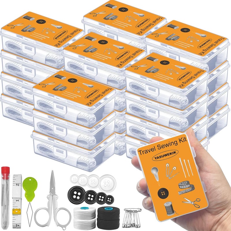 yasuwekik Mini Travel Sewing Kit Bulk Small Emergency Outdoor Survival Military Sewing Kit with Case for Wedding Operation Christmas Shoebox Stocking Stuffer Gift, fgh345 - Image 1